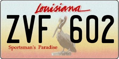 LA license plate ZVF602