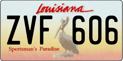 LA license plate ZVF606