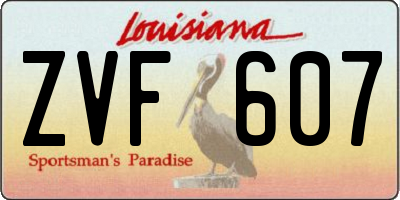 LA license plate ZVF607