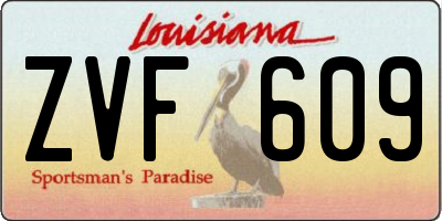 LA license plate ZVF609