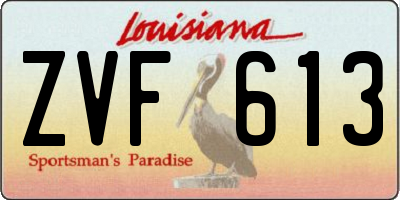 LA license plate ZVF613
