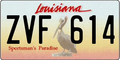 LA license plate ZVF614