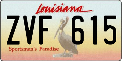 LA license plate ZVF615