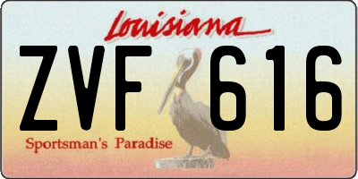 LA license plate ZVF616