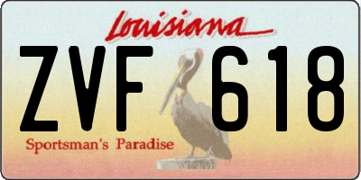 LA license plate ZVF618