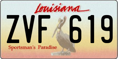 LA license plate ZVF619