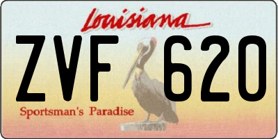 LA license plate ZVF620