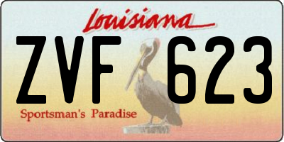 LA license plate ZVF623