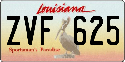 LA license plate ZVF625