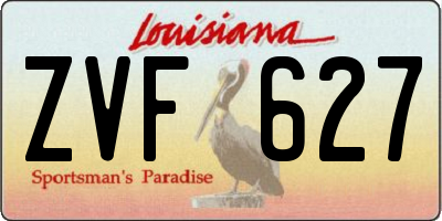 LA license plate ZVF627