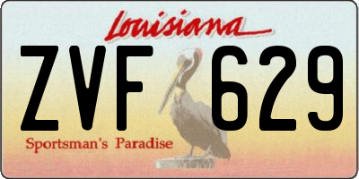 LA license plate ZVF629