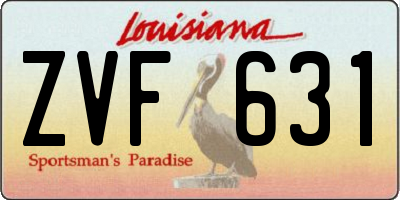 LA license plate ZVF631