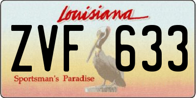 LA license plate ZVF633