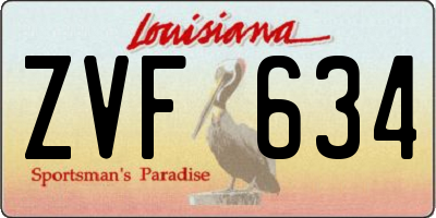 LA license plate ZVF634