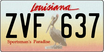 LA license plate ZVF637