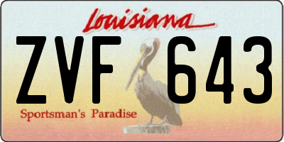 LA license plate ZVF643