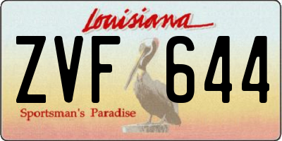 LA license plate ZVF644