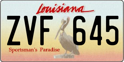 LA license plate ZVF645