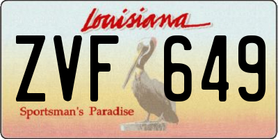 LA license plate ZVF649