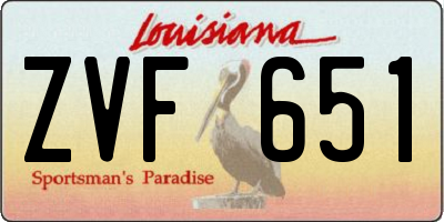 LA license plate ZVF651