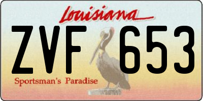 LA license plate ZVF653