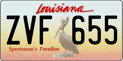 LA license plate ZVF655