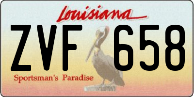 LA license plate ZVF658