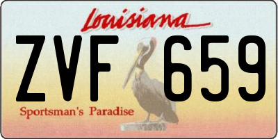 LA license plate ZVF659