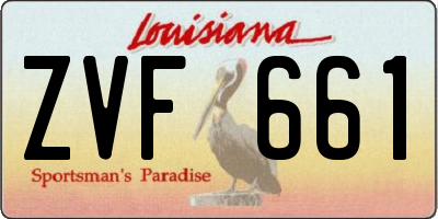 LA license plate ZVF661