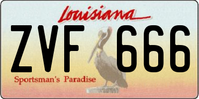 LA license plate ZVF666