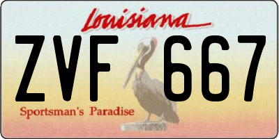 LA license plate ZVF667