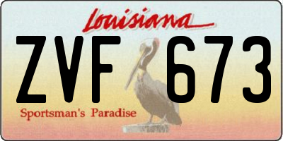LA license plate ZVF673