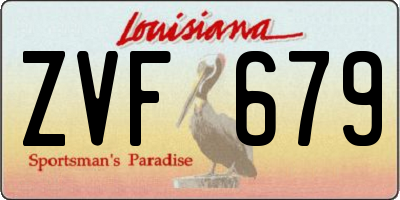 LA license plate ZVF679