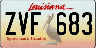 LA license plate ZVF683