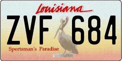 LA license plate ZVF684