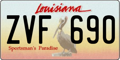 LA license plate ZVF690