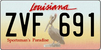 LA license plate ZVF691