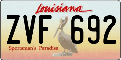 LA license plate ZVF692