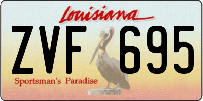 LA license plate ZVF695
