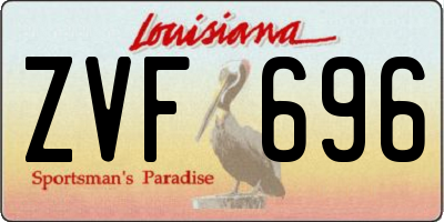 LA license plate ZVF696