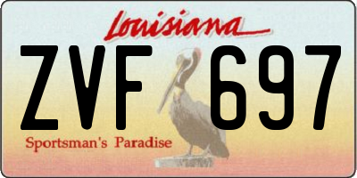 LA license plate ZVF697