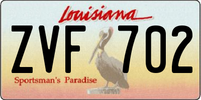 LA license plate ZVF702