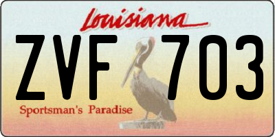 LA license plate ZVF703