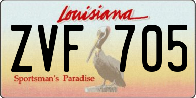 LA license plate ZVF705