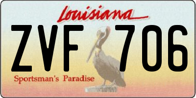 LA license plate ZVF706