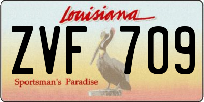 LA license plate ZVF709