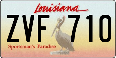 LA license plate ZVF710