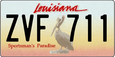 LA license plate ZVF711