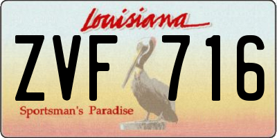 LA license plate ZVF716