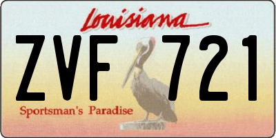 LA license plate ZVF721